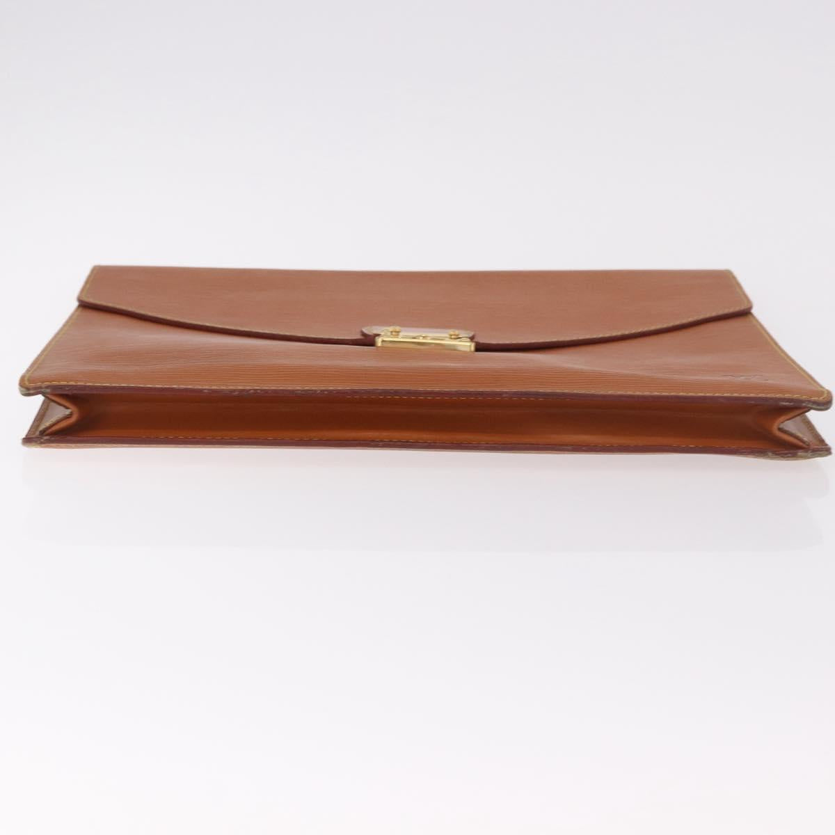 LOUIS VUITTON Epi Porte Documents Senatur Zipangu Gold M54456 LV Auth ka4998