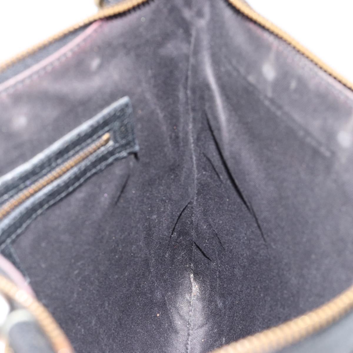 GUCCI GG Canvas Shoulder Bag Black Gold 120893 Auth ka4999