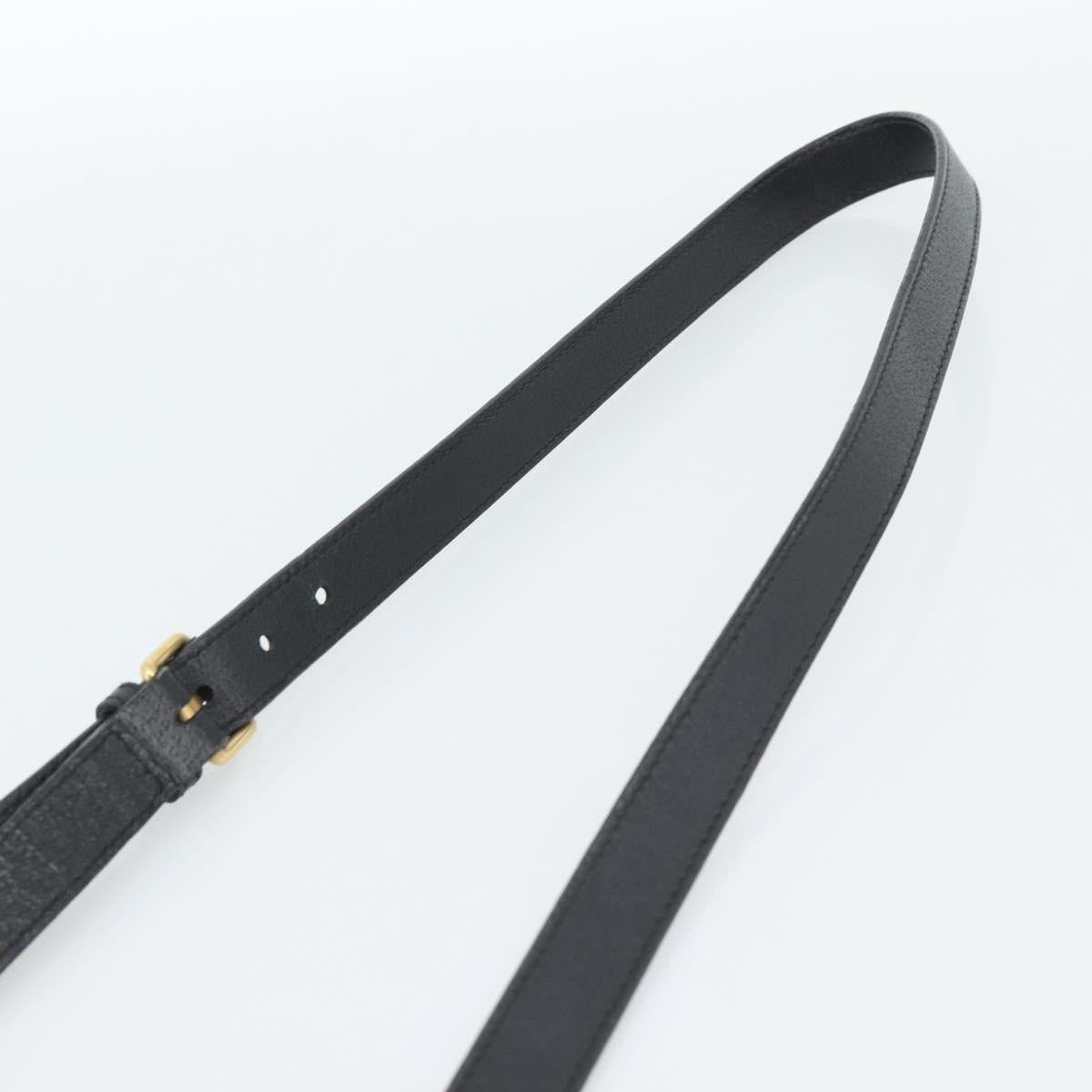 GUCCI GG Canvas Shoulder Bag Black Gold 120893 Auth ka4999