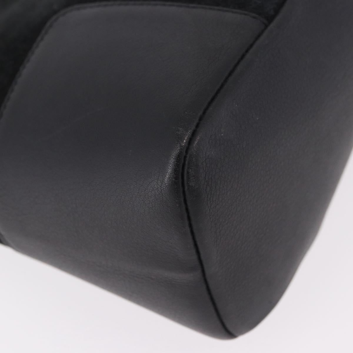 LOEWE Anagram Hand Bag Suede Black Silver Auth ka5004