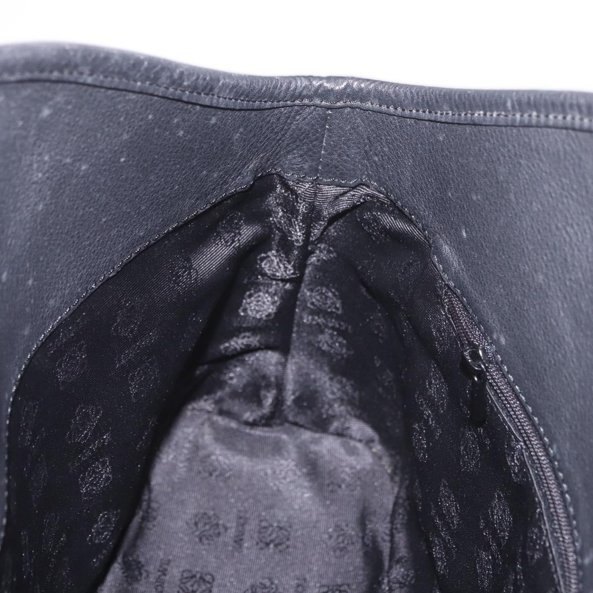LOEWE Anagram Hand Bag Suede Black Silver Auth ka5004