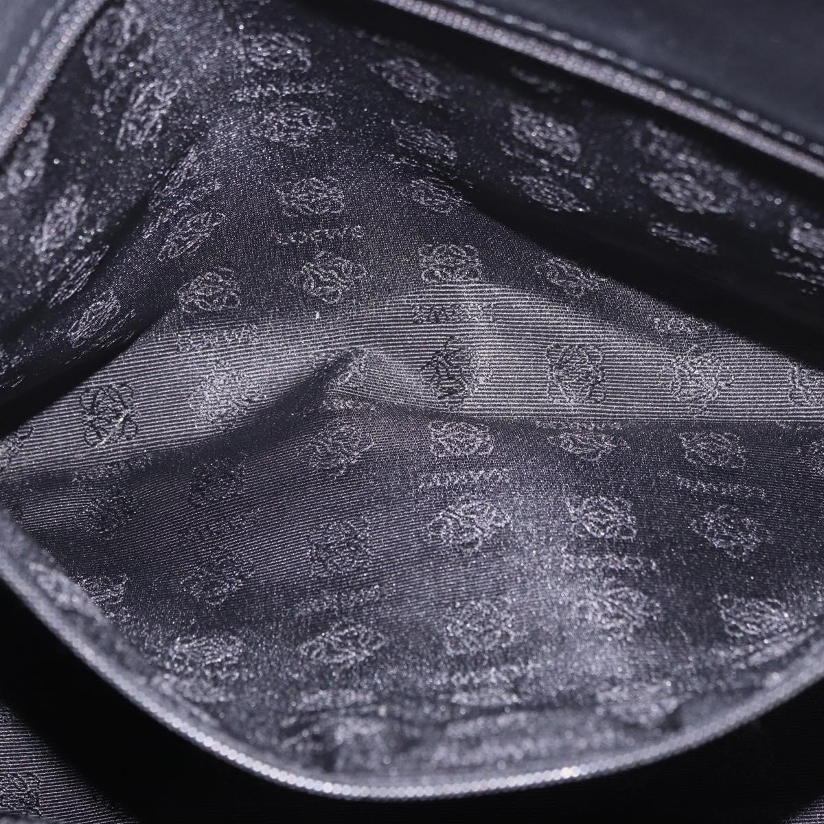LOEWE Anagram Hand Bag Suede Black Silver Auth ka5004