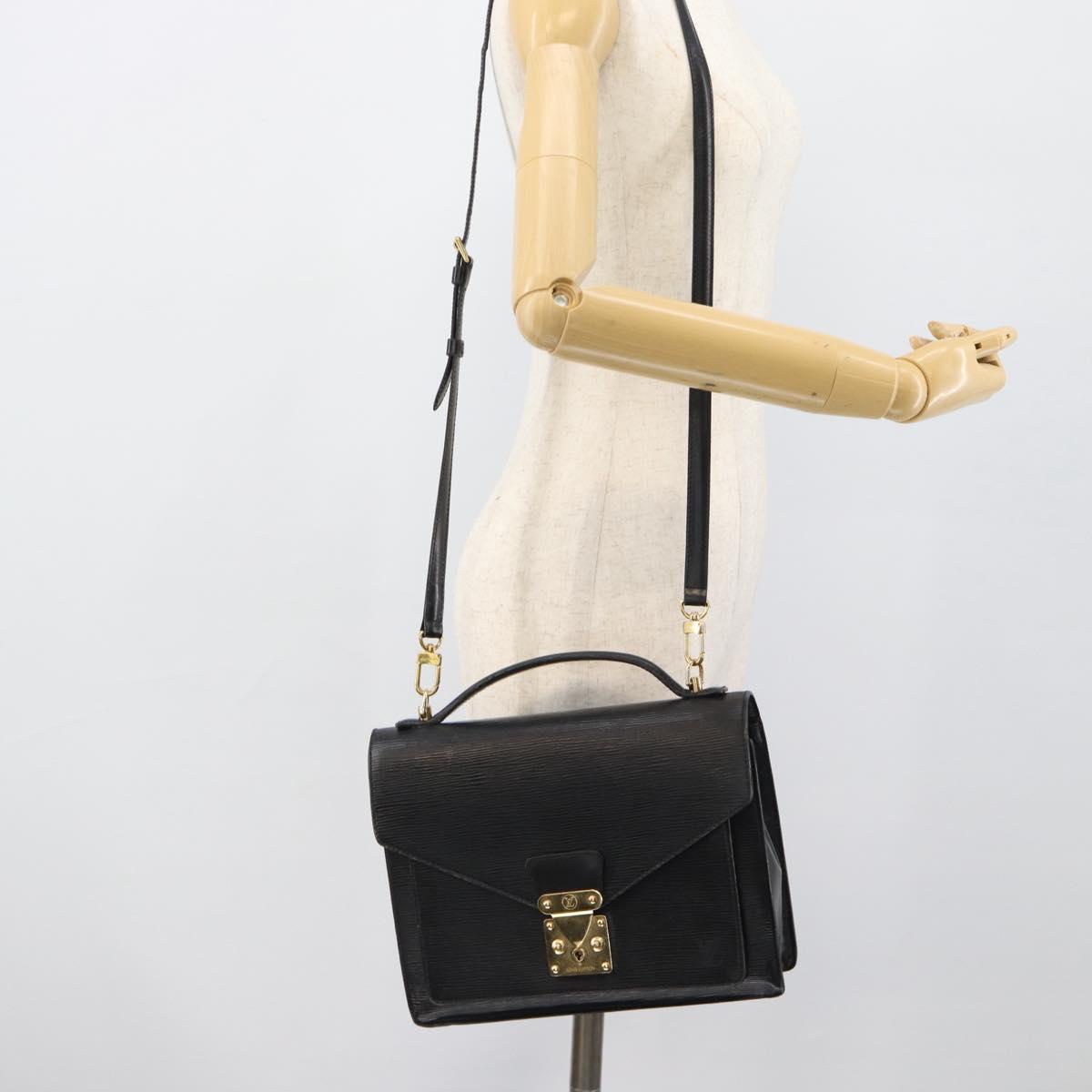 LOUIS VUITTON Epi Monceau 28 Hand Bag Black M52122 LV Auth ka5007