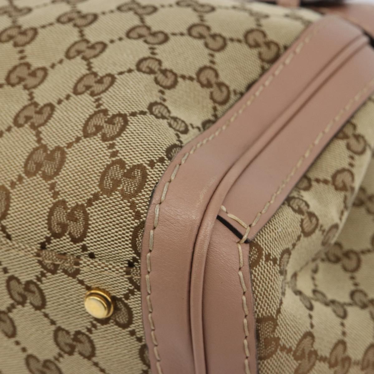 GUCCI GG Canvas Hand Bag Beige Gold 247183 Auth ka5009A