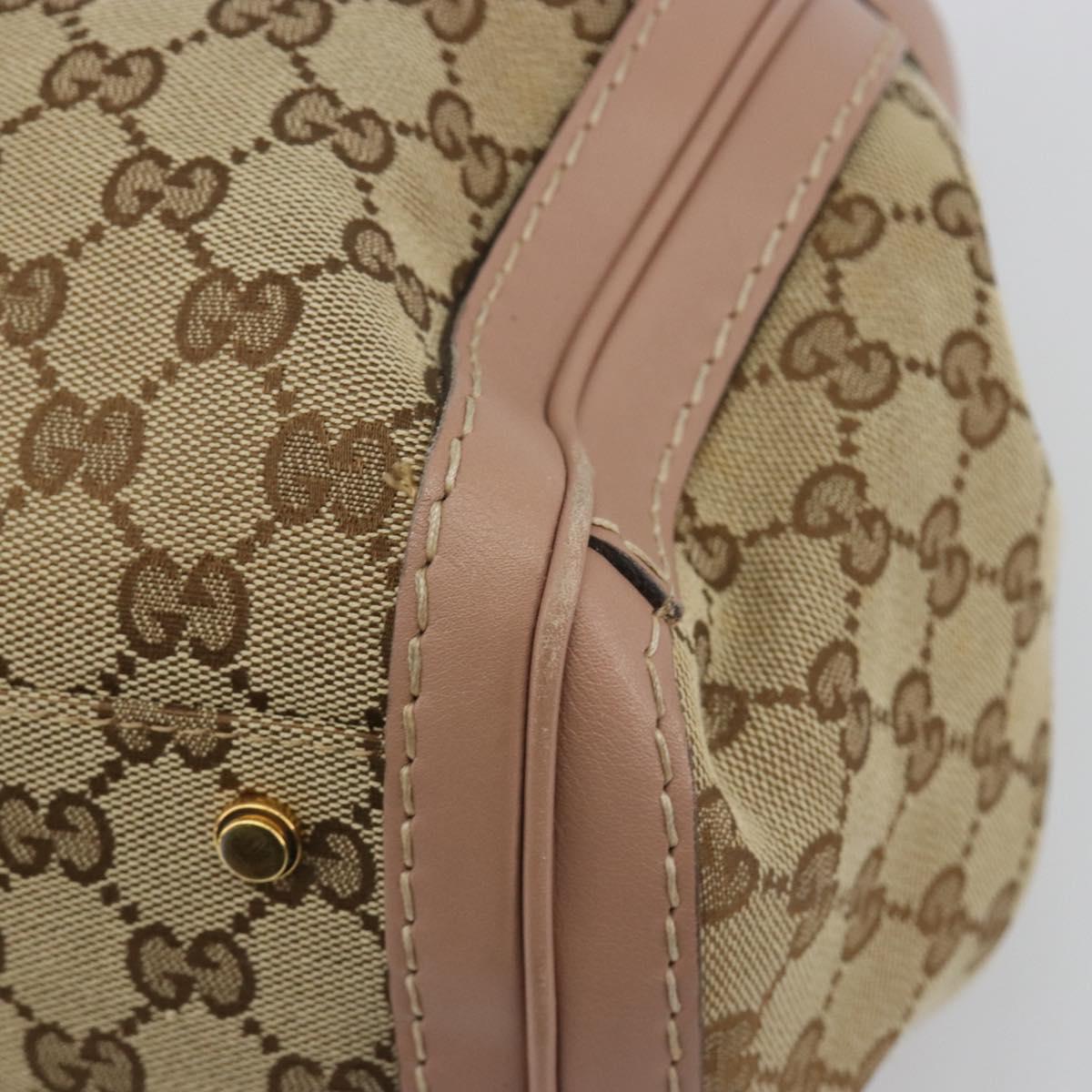 GUCCI GG Canvas Hand Bag Beige Gold 247183 Auth ka5009A