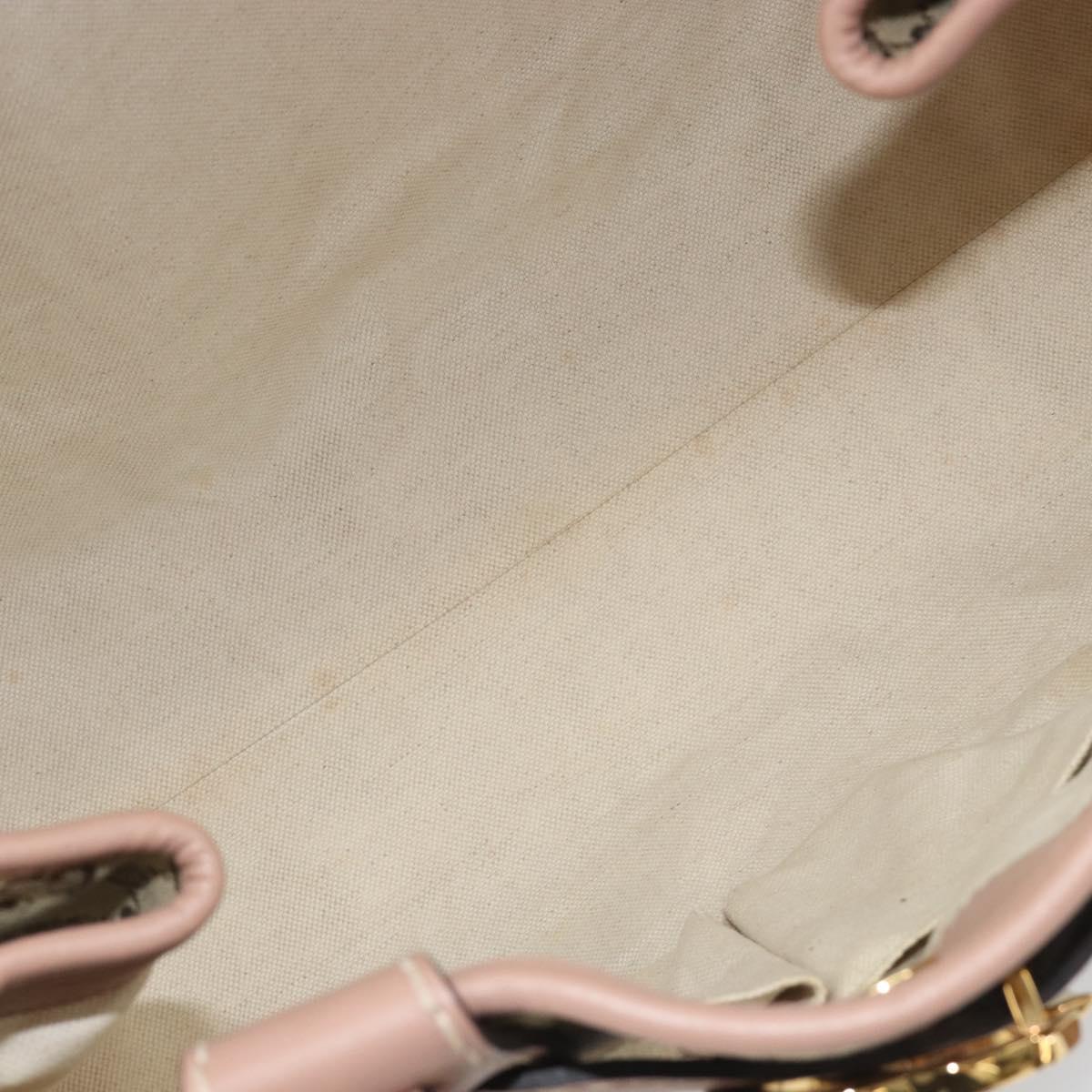 GUCCI GG Canvas Hand Bag Beige Gold 247183 Auth ka5009A