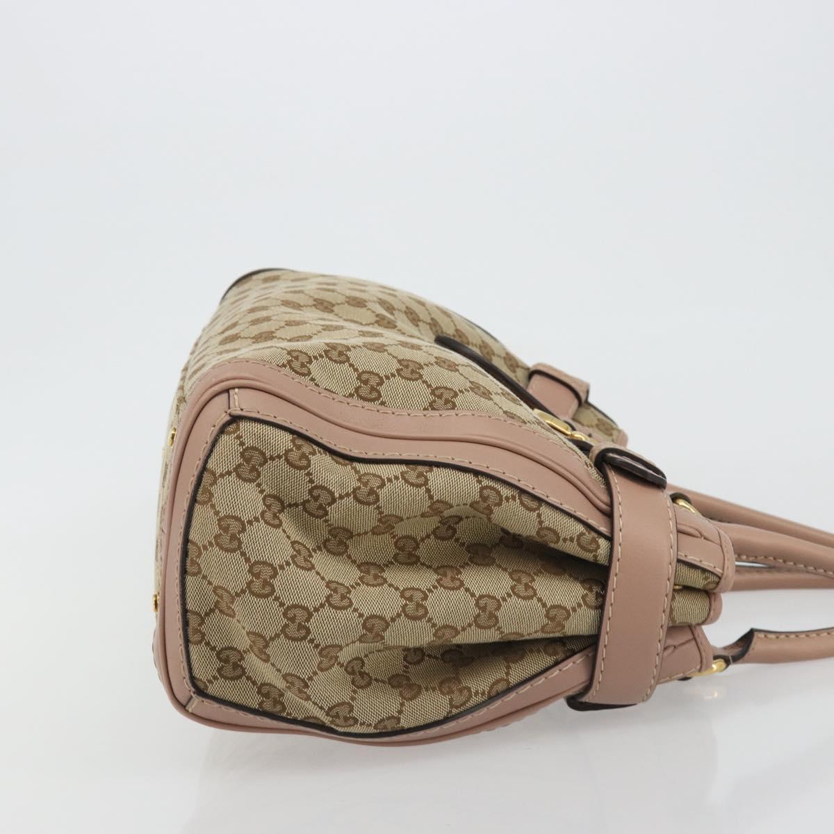 GUCCI GG Canvas Hand Bag Beige Gold 247183 Auth ka5009A