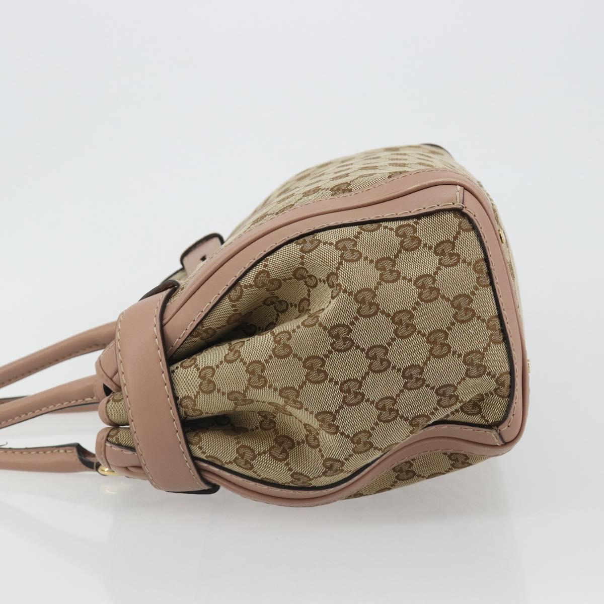 GUCCI GG Canvas Hand Bag Beige Gold 247183 Auth ka5009A