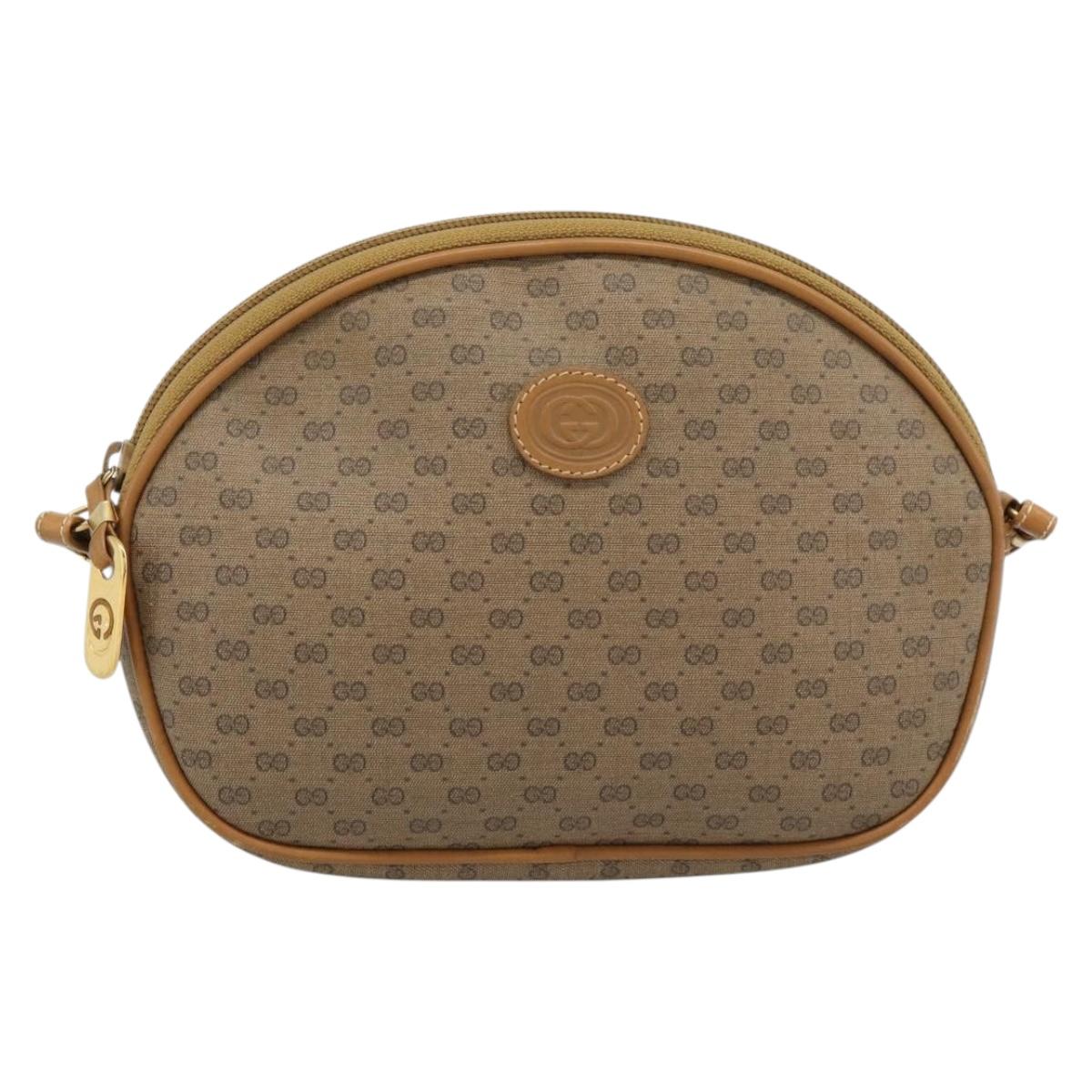 GUCCI Micro GG Supreme Shoulder Bag PVC Beige Gold 007 983 1113 Auth ka5012