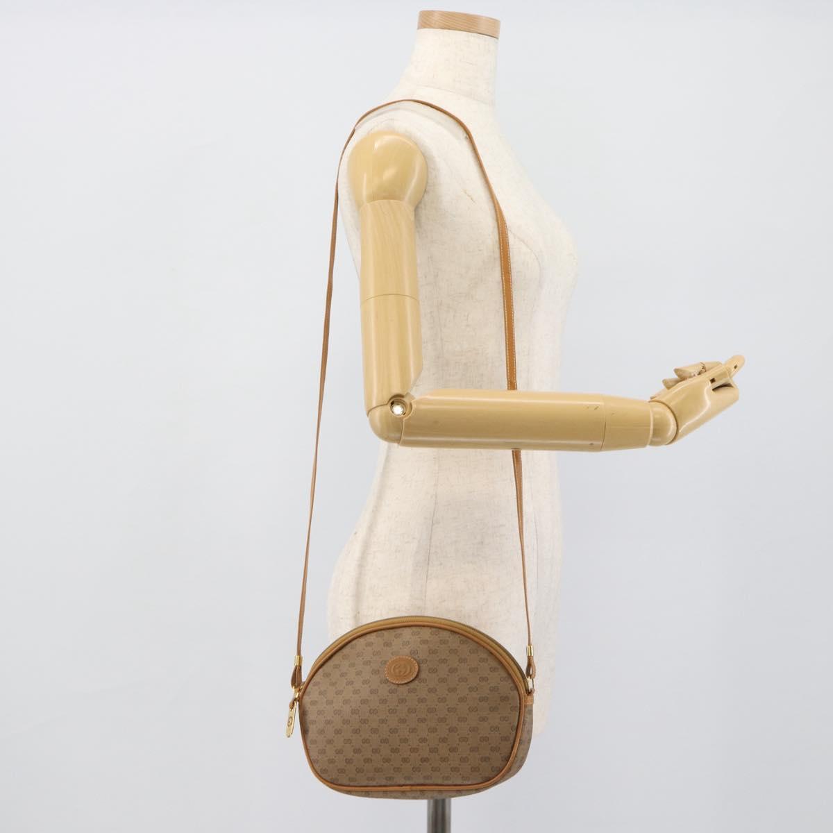 GUCCI Micro GG Supreme Shoulder Bag PVC Beige Gold 007 983 1113 Auth ka5012