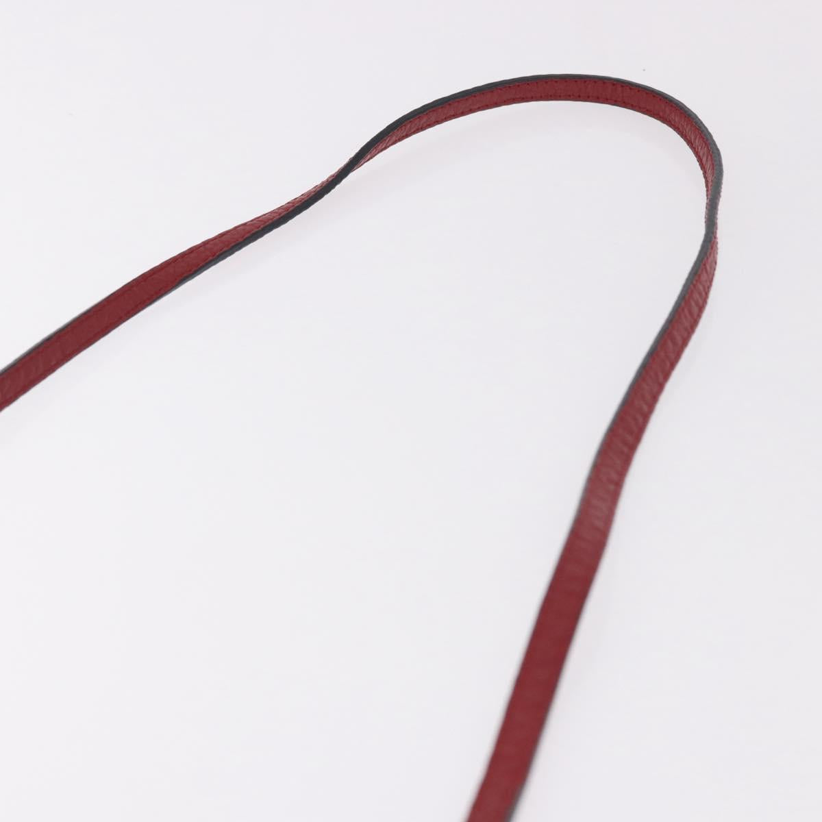 BURBERRY Shoulder Bag Leather Red Gold Auth ka5014A