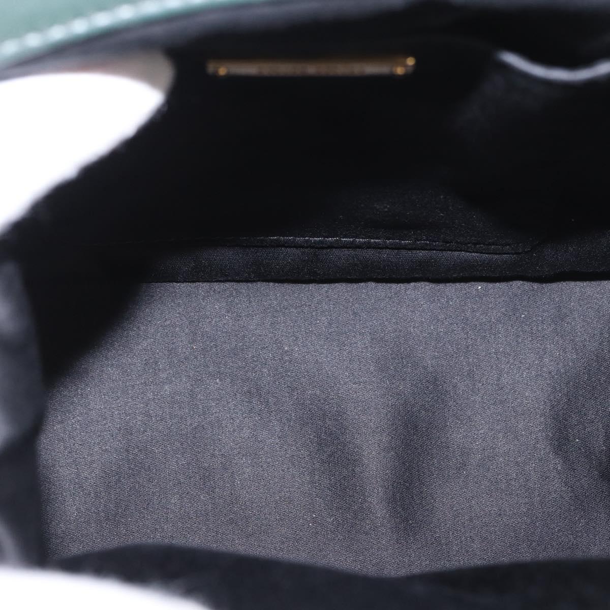 Miu Miu Chain Shoulder Bag Leather Green Gold Auth ka5015M