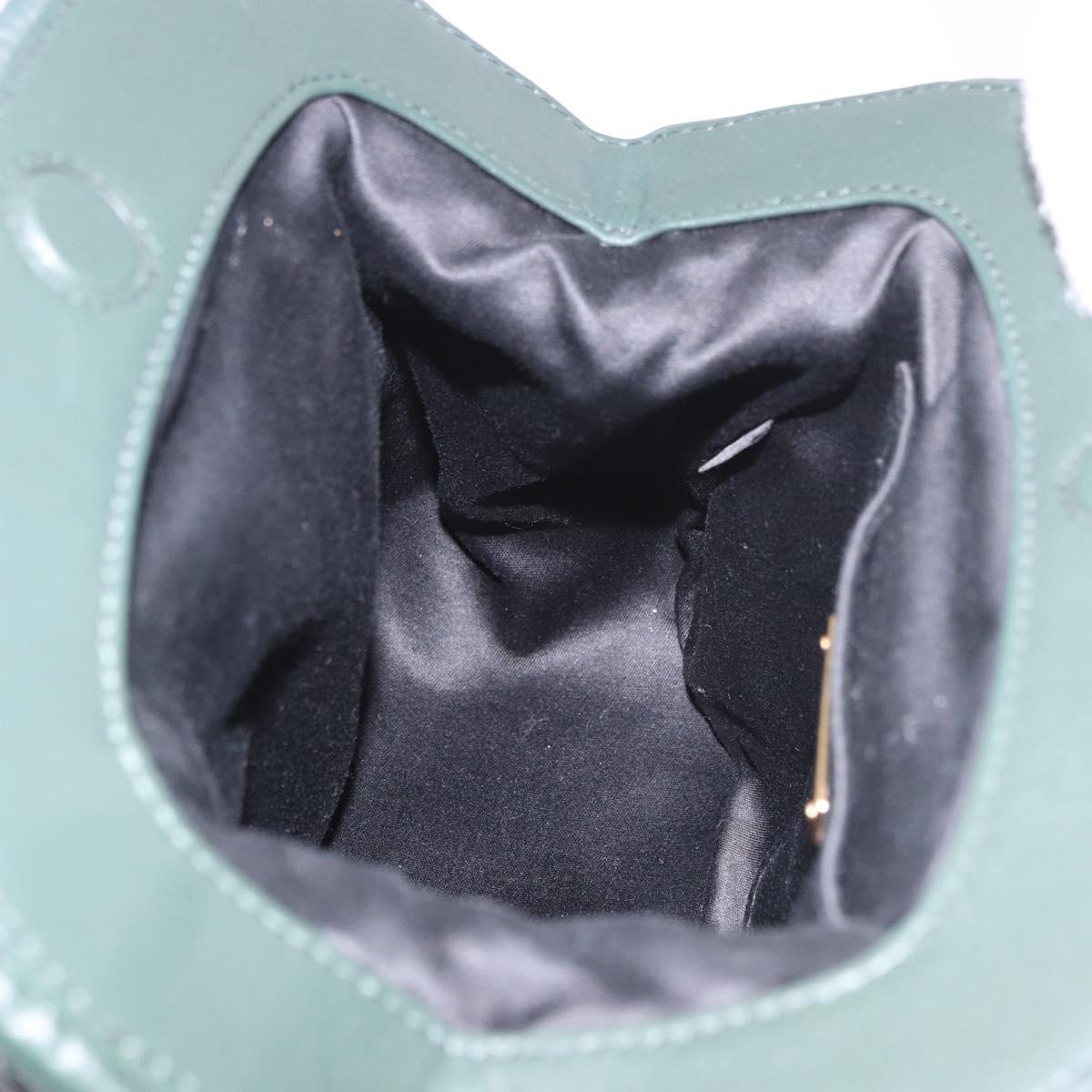 Miu Miu Chain Shoulder Bag Leather Green Gold Auth ka5015M