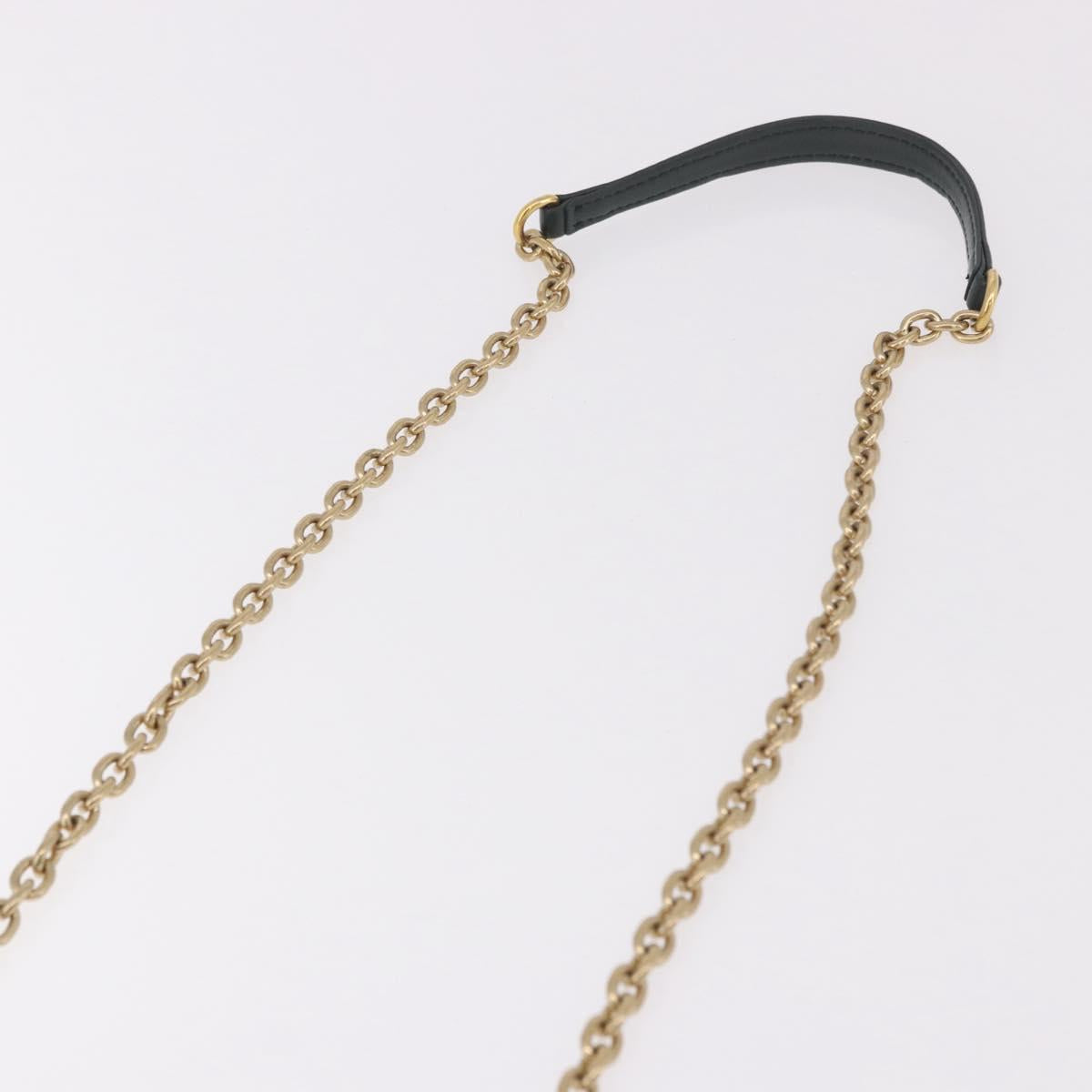 Miu Miu Chain Shoulder Bag Leather Green Gold Auth ka5015M