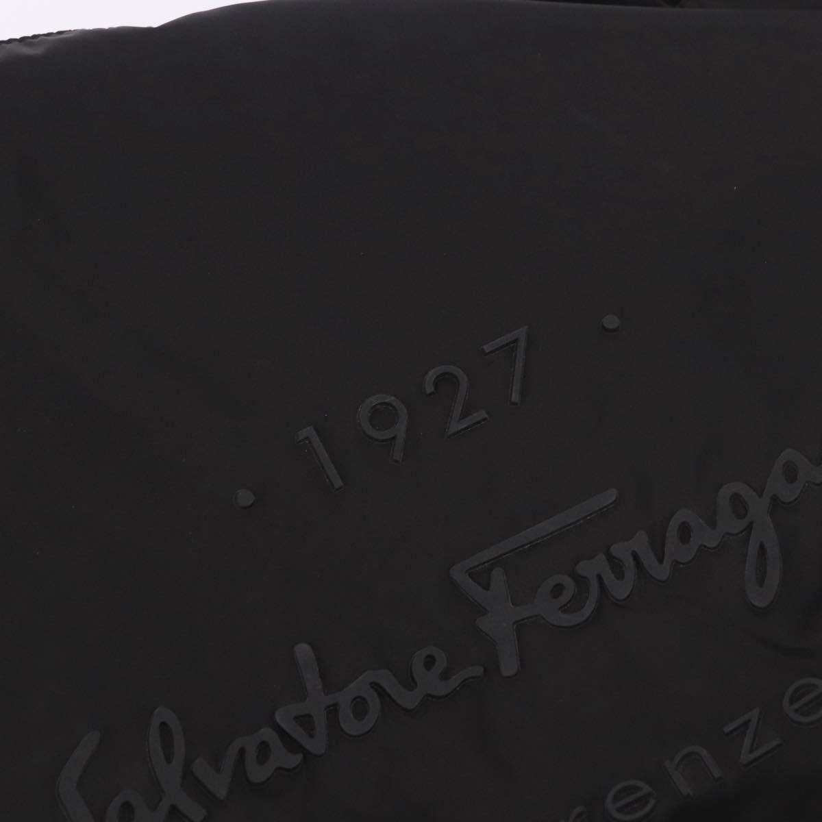 Salvatore Ferragamo Hand Bag Nylon Black Auth ka5019A