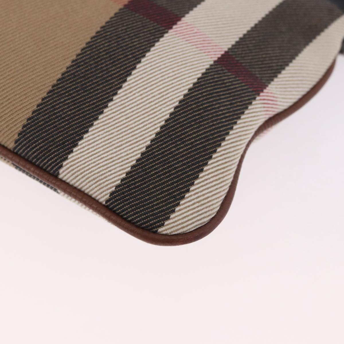BURBERRY Nova Check Shoulder Bag Canvas Beige Gold Auth ka5033A