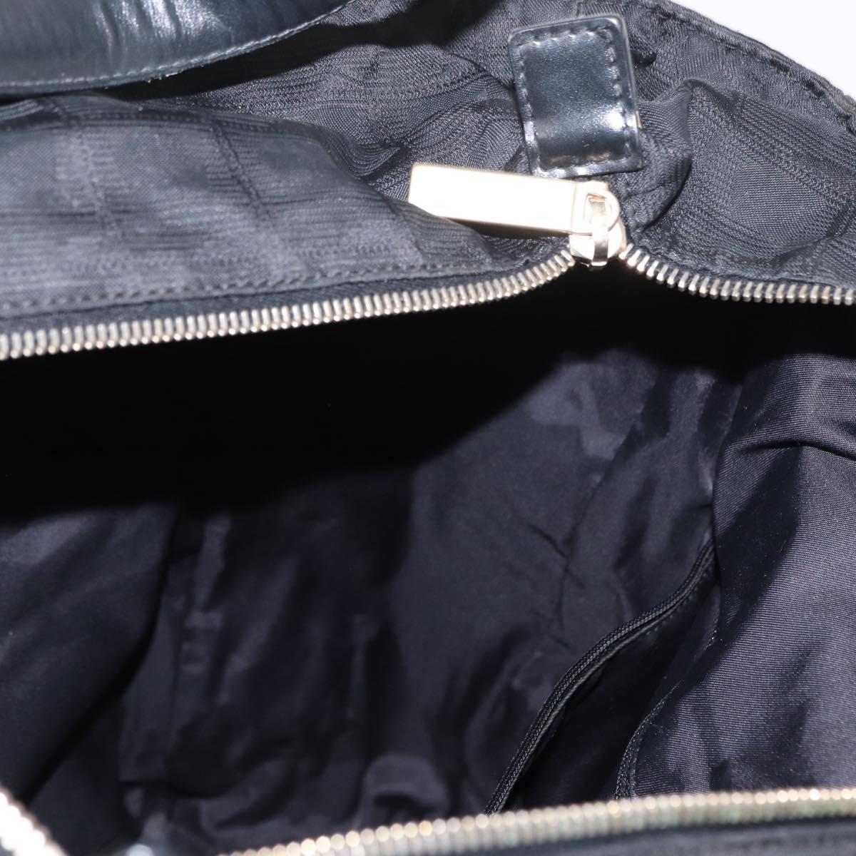 CHANEL New Travel Line Tote Bag Nylon Black gold CC Auth ka504