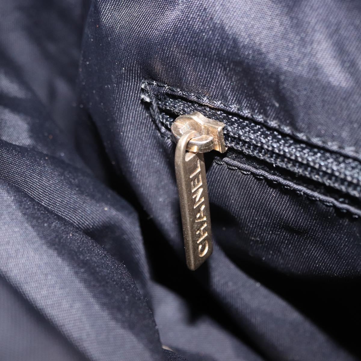 CHANEL New Travel Line Tote Bag Nylon Black gold CC Auth ka504