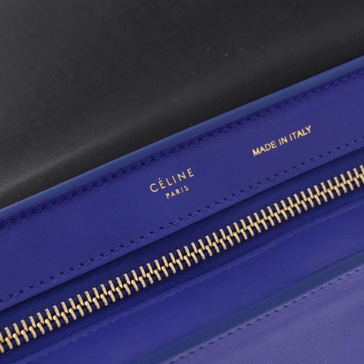 CELINE Trapeze Hand Bag Leather 2way Red Black Auth ka5041A