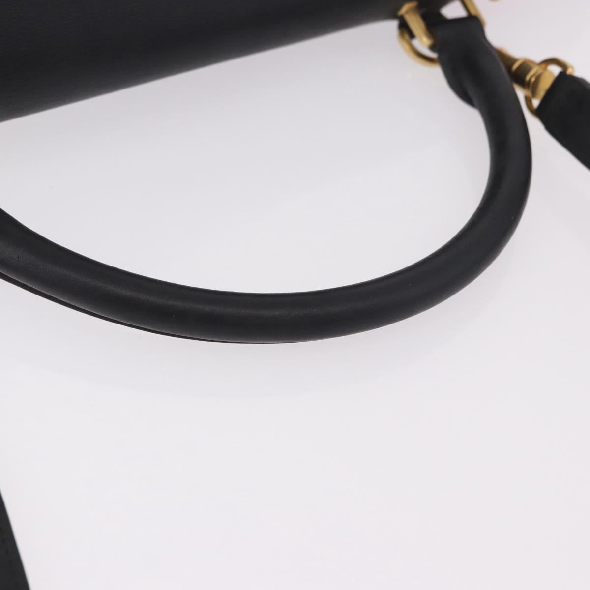 CELINE Trapeze Hand Bag Leather 2way Red Black Auth ka5041A