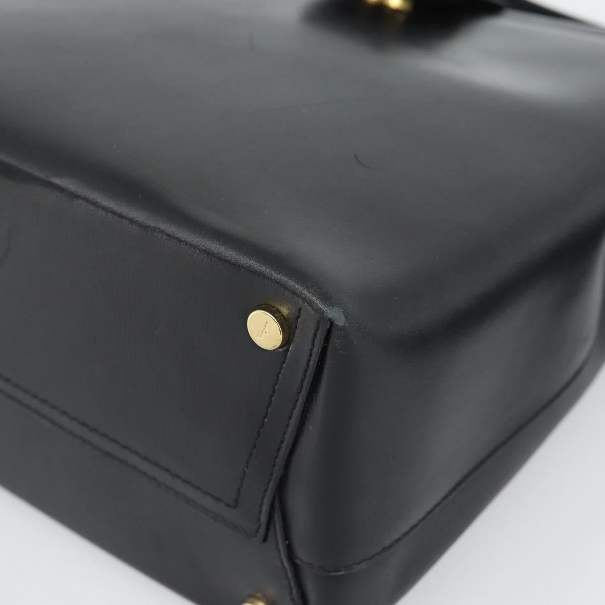 Salvatore Ferragamo Vala Shoulder Bag Leather Black Gold Auth ka5045