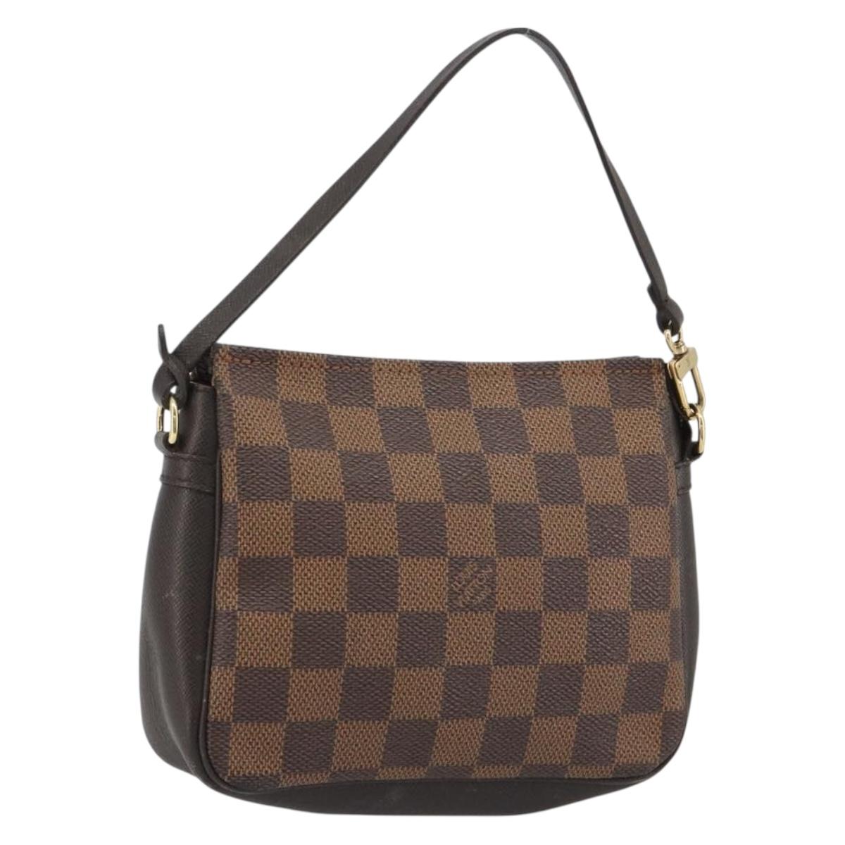 LOUIS VUITTON Damier Ebene Trousse Make Up Pouch N51982 LV Auth ka5046