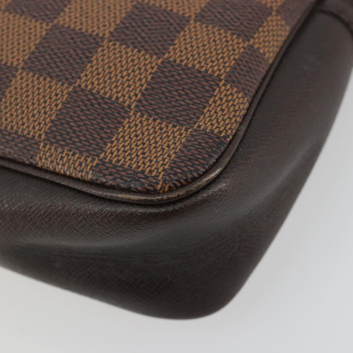 LOUIS VUITTON Damier Ebene Trousse Make Up Pouch N51982 LV Auth ka5046