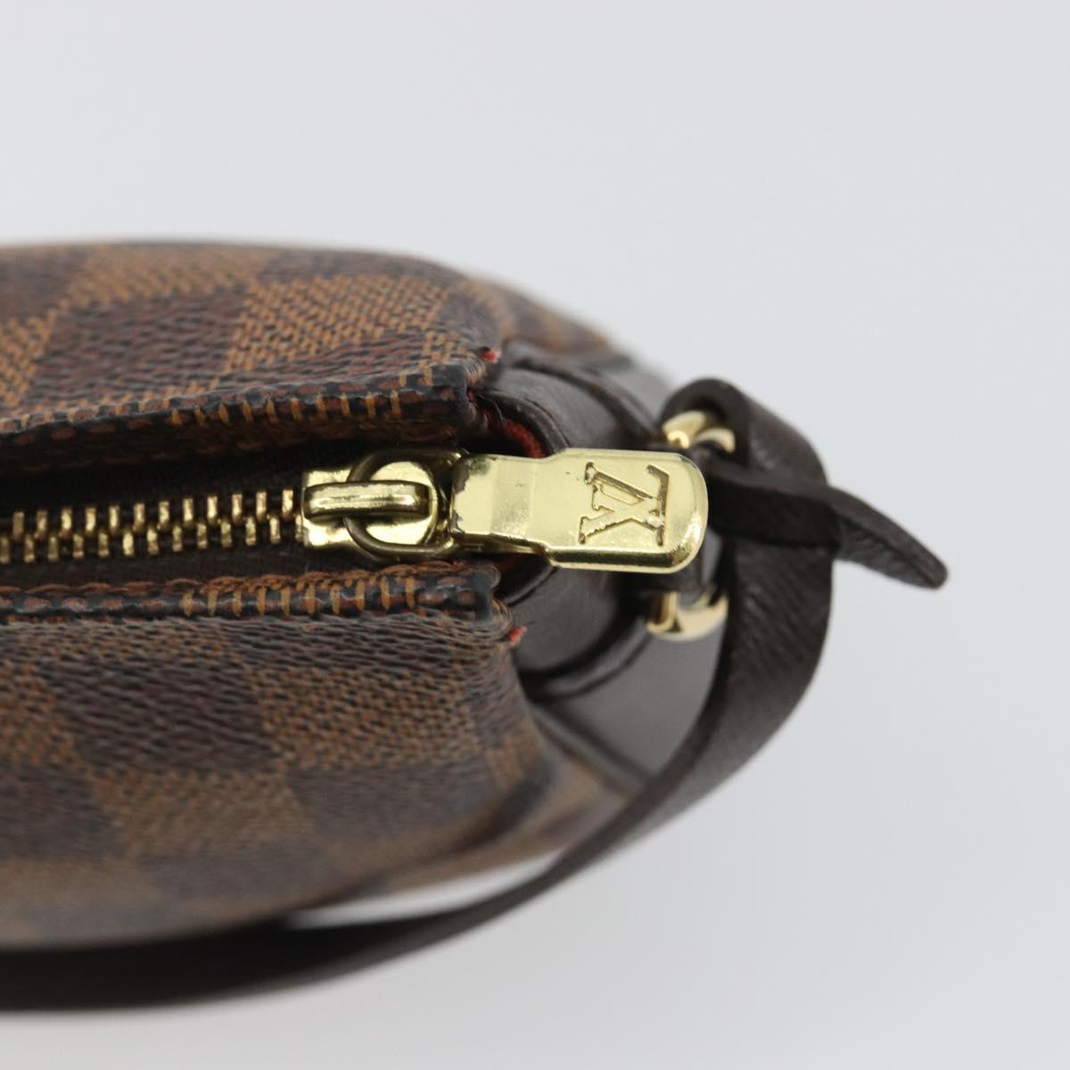 LOUIS VUITTON Damier Ebene Trousse Make Up Pouch N51982 LV Auth ka5046