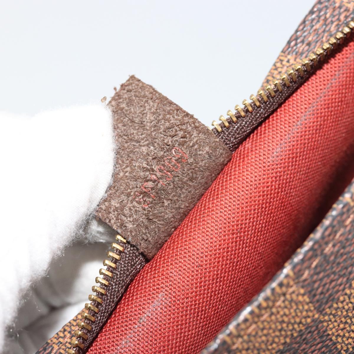 LOUIS VUITTON Damier Ebene Trousse Make Up Pouch N51982 LV Auth ka5046