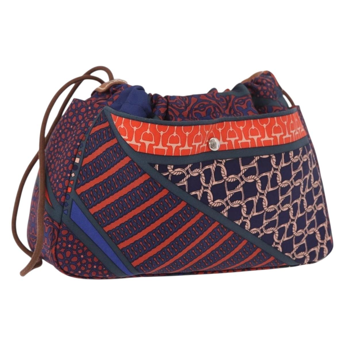 HERMES Pouch Nylon Multicolor Auth ka5049M