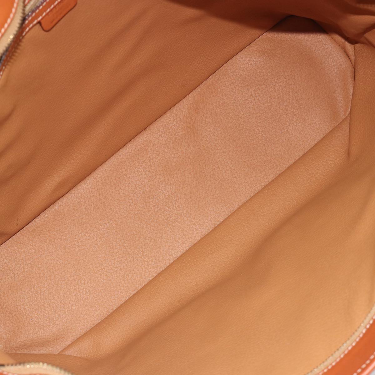 CELINE Macadam Canvas Boston Bag PVC Leather Brown Gold Auth ka5055A