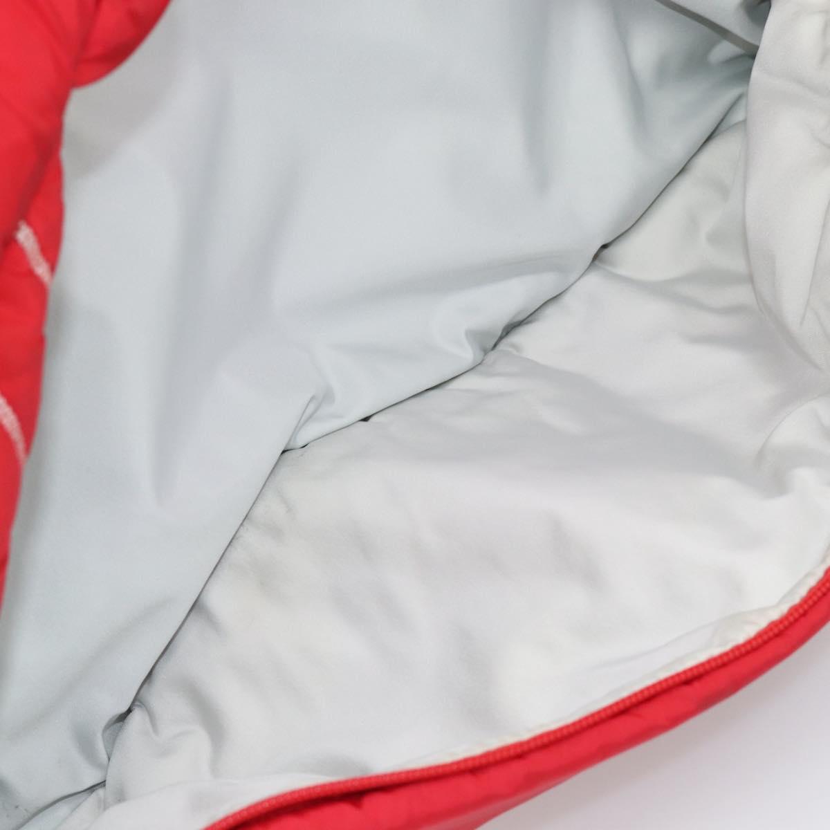 CHANEL Sports Line Boston Bag Nylon Red Silver CC Auth ka5057A