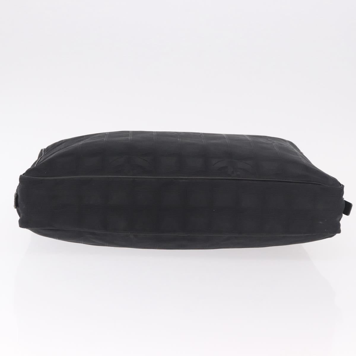 CHANEL New Travel Line Hand Bag Nylon Black CC Auth ka5058