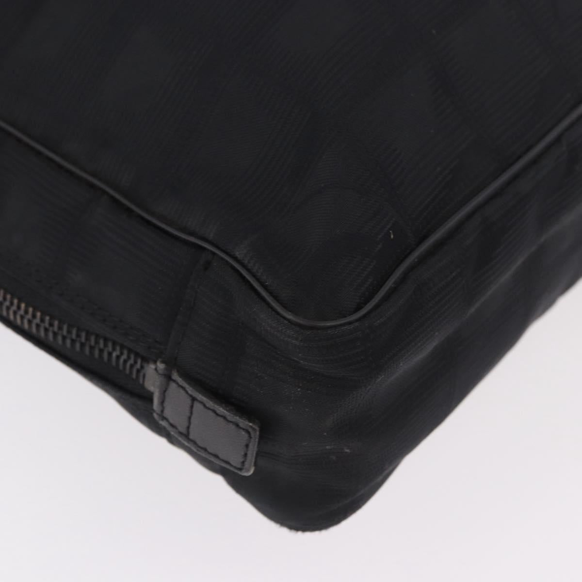 CHANEL New Travel Line Hand Bag Nylon Black CC Auth ka5058