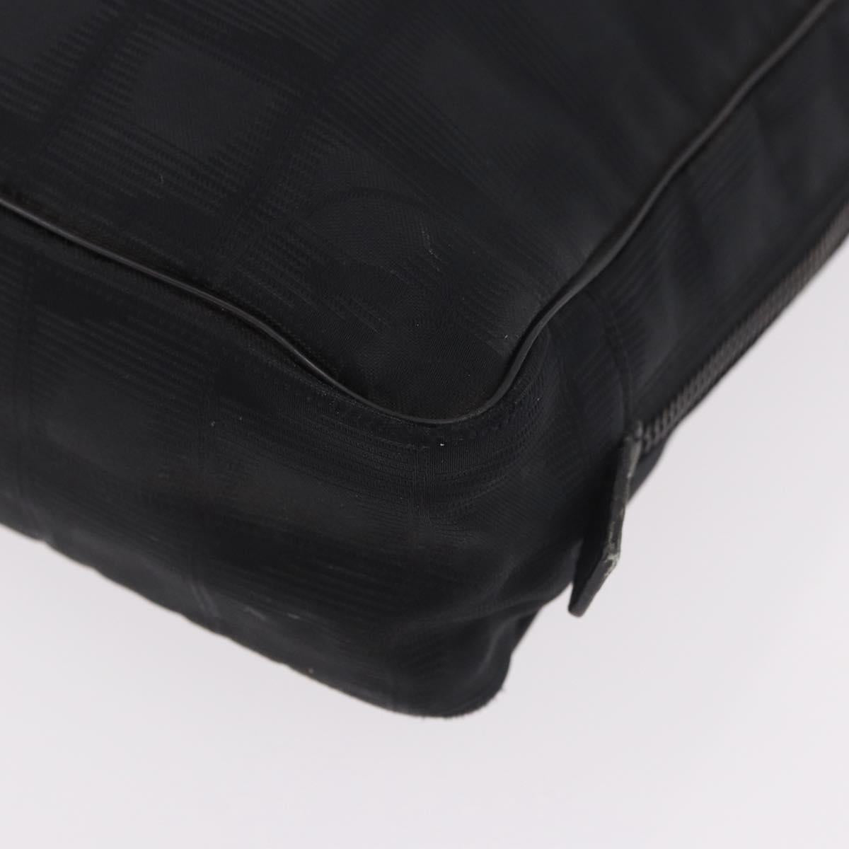 CHANEL New Travel Line Hand Bag Nylon Black CC Auth ka5058