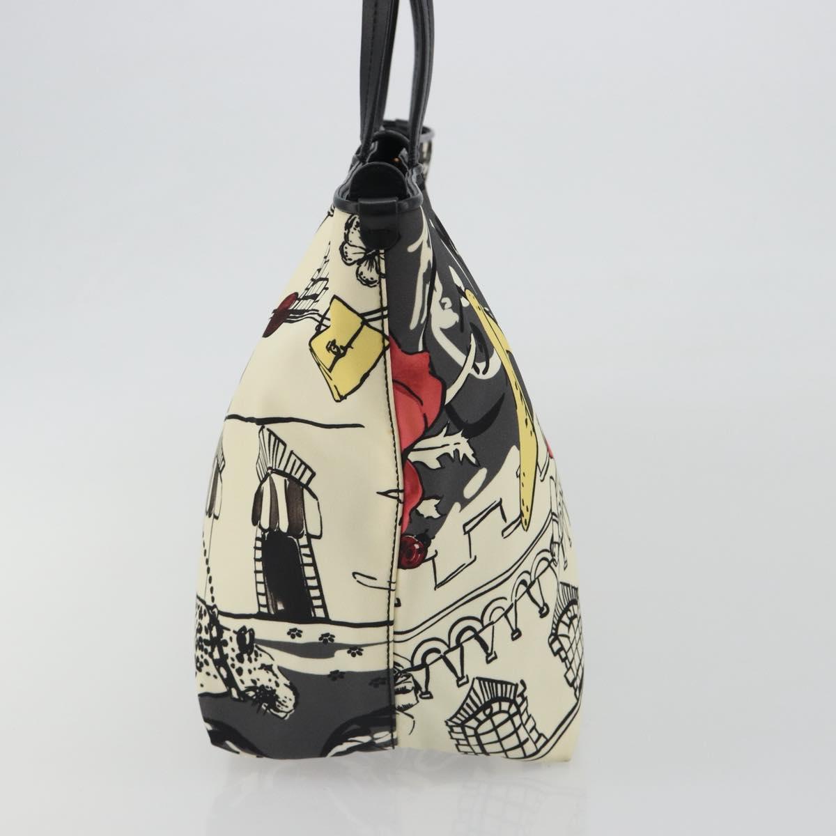 Salvatore Ferragamo Tote Bag Nylon White Gray Auth ka5059A