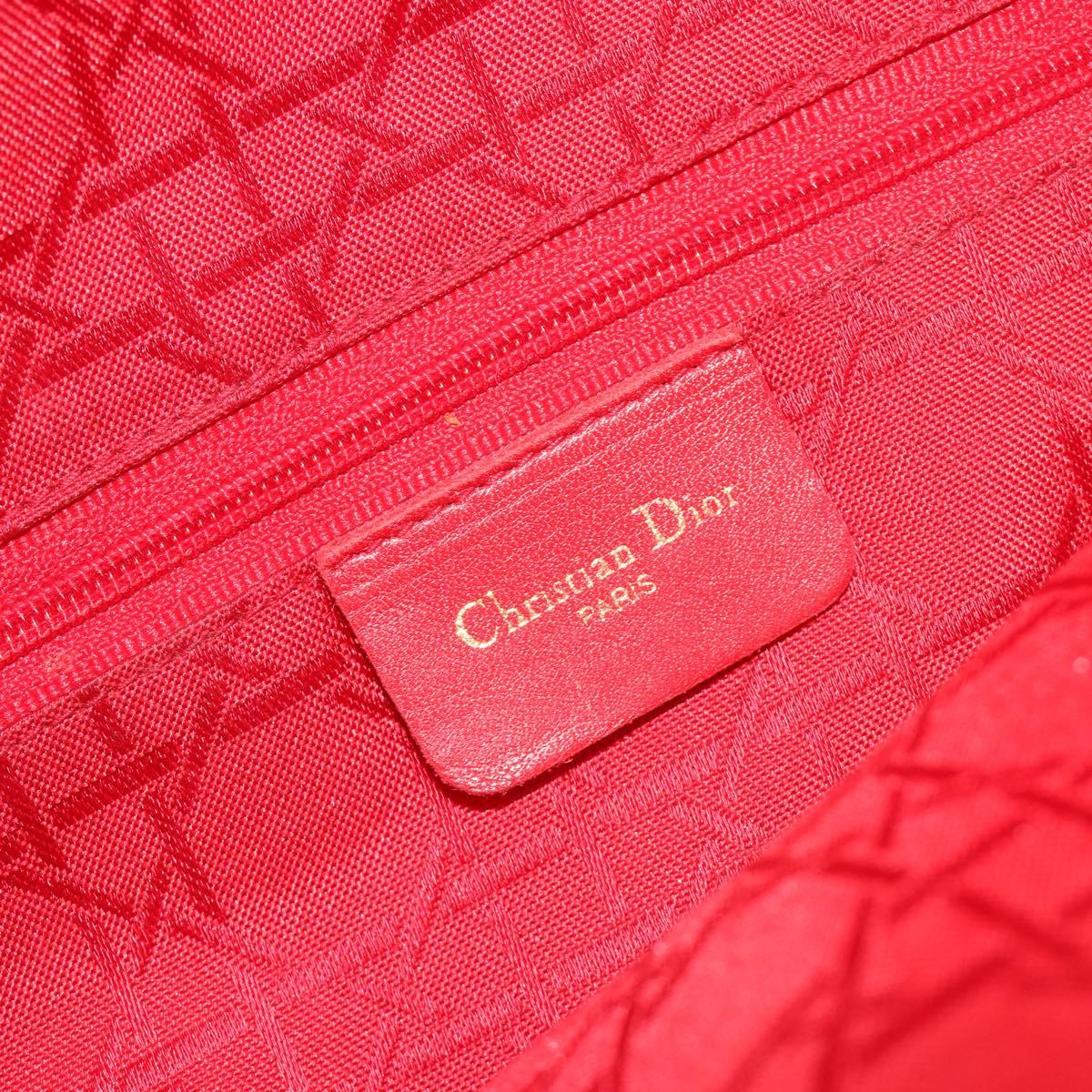Christian Dior Hand Bag Leather Navy Gold Auth ka5060A