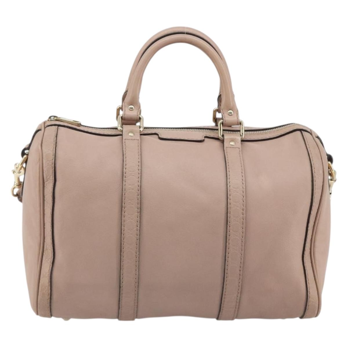 GUCCI Hand Bag Leather 2way Pink Gold 247205 Auth ka5062