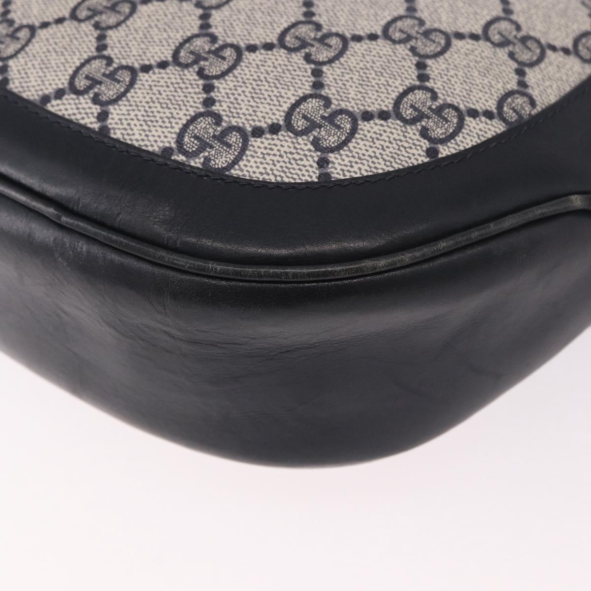 GUCCI GG Supreme Shoulder Bag PVC Navy Gold Auth ka5069