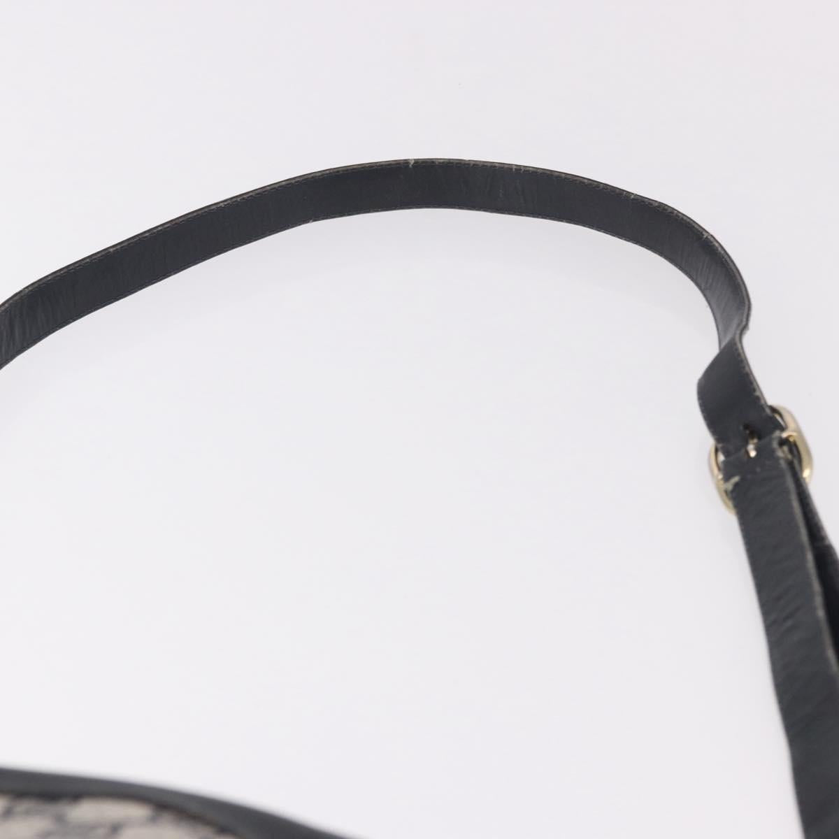 GUCCI GG Supreme Shoulder Bag PVC Navy Gold Auth ka5069