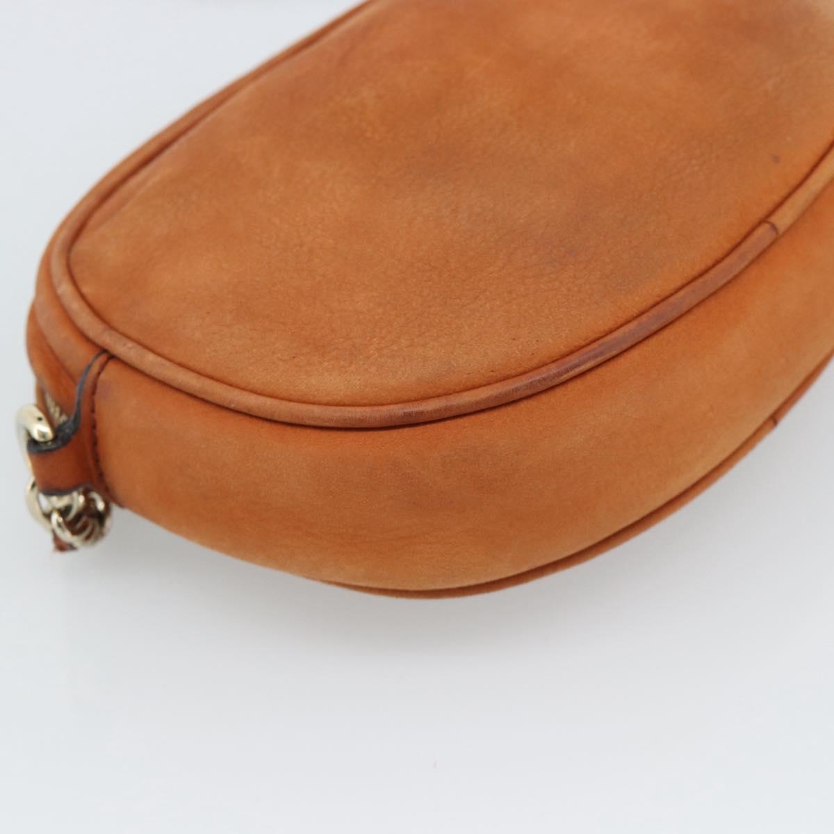 GUCCI Mini Soho Chain Shoulder Bag Leather Brown Gold 353965 Auth ka5070