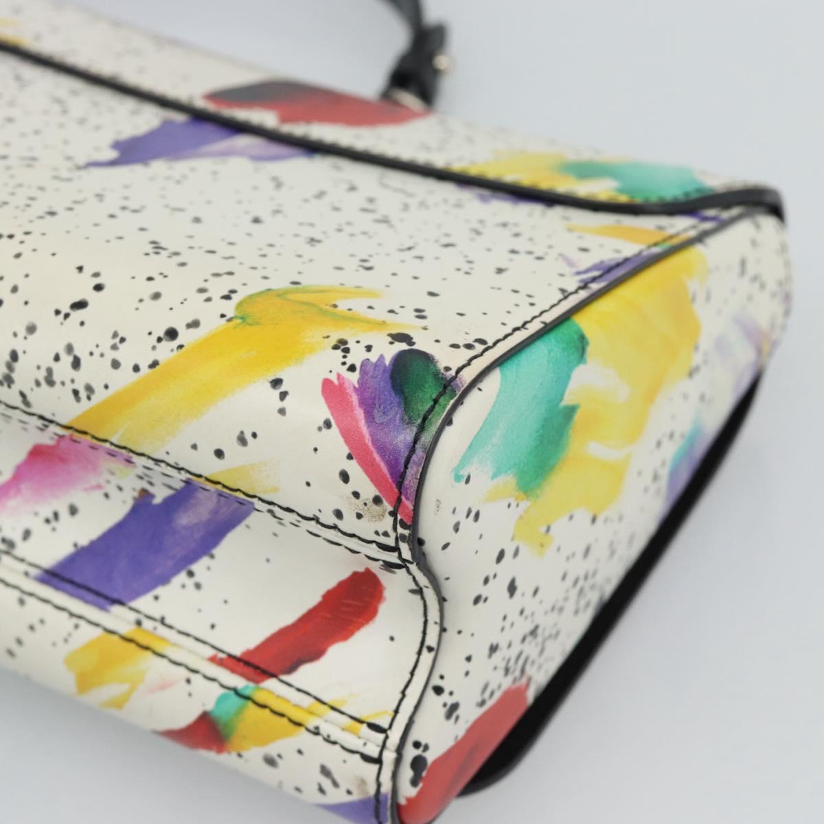 LOUIS VUITTON Twist MM Shoulder Bag Leather White Silver M53857 LV Auth ka5071M