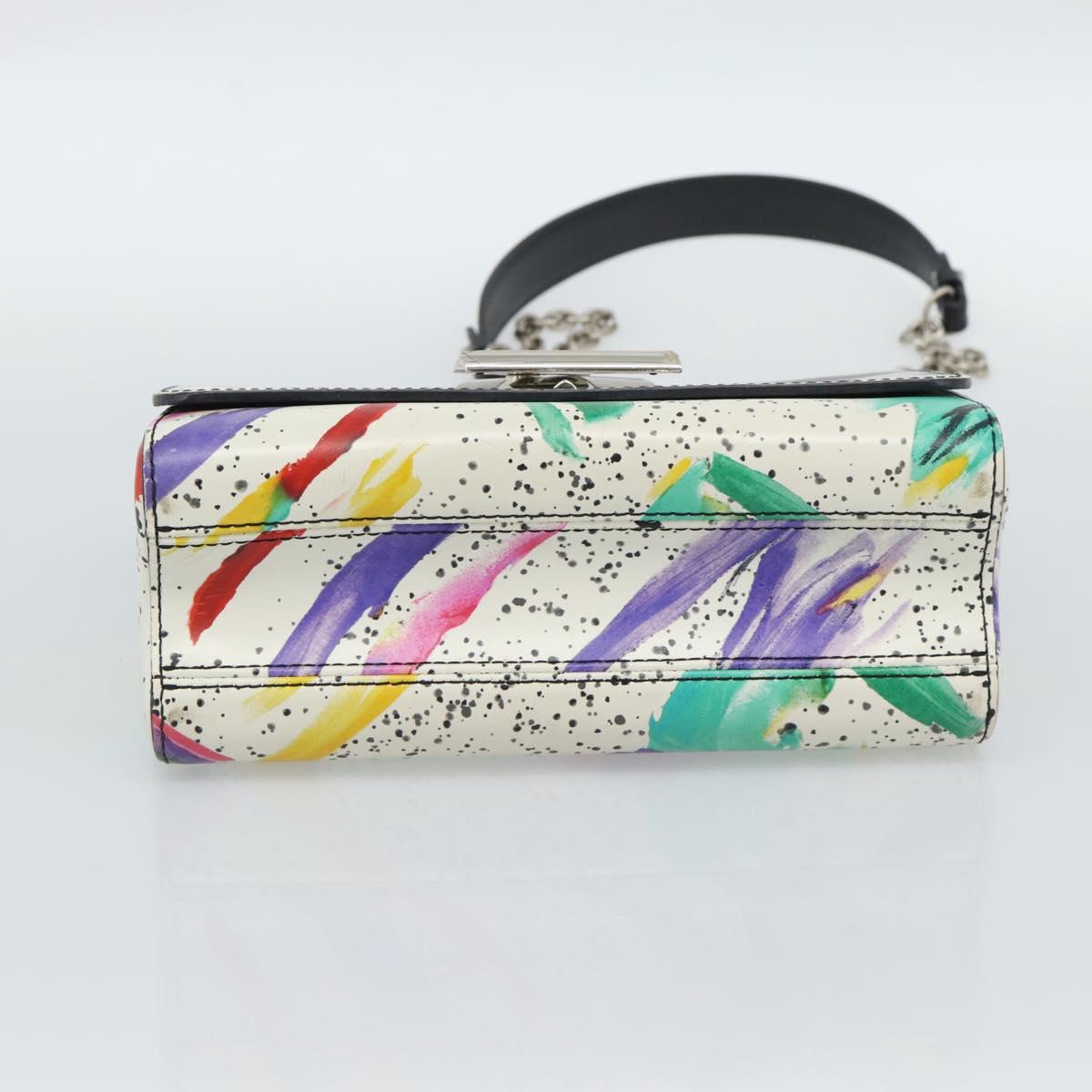 LOUIS VUITTON Twist MM Shoulder Bag Leather White Silver M53857 LV Auth ka5071M