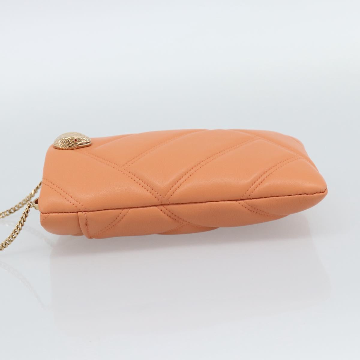 BVLGARI Shoulder Bag Leather Orange Gold Auth ka5074M