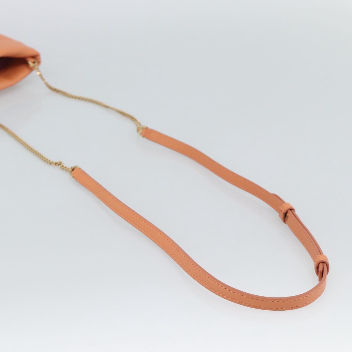 BVLGARI Shoulder Bag Leather Orange Gold Auth ka5074M