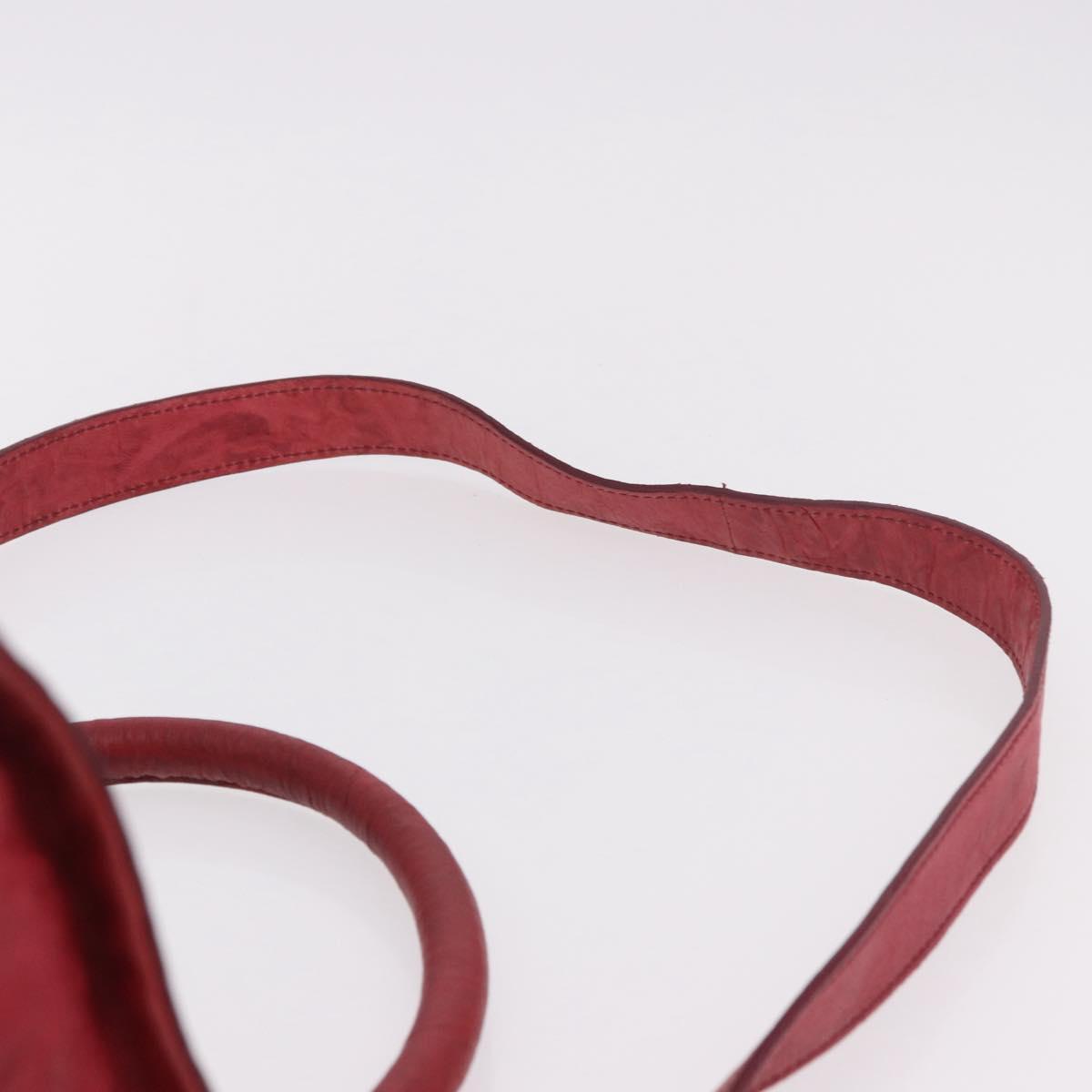GIVENCHY Tote Bag Leather 2way Red Gold Auth ka5076A