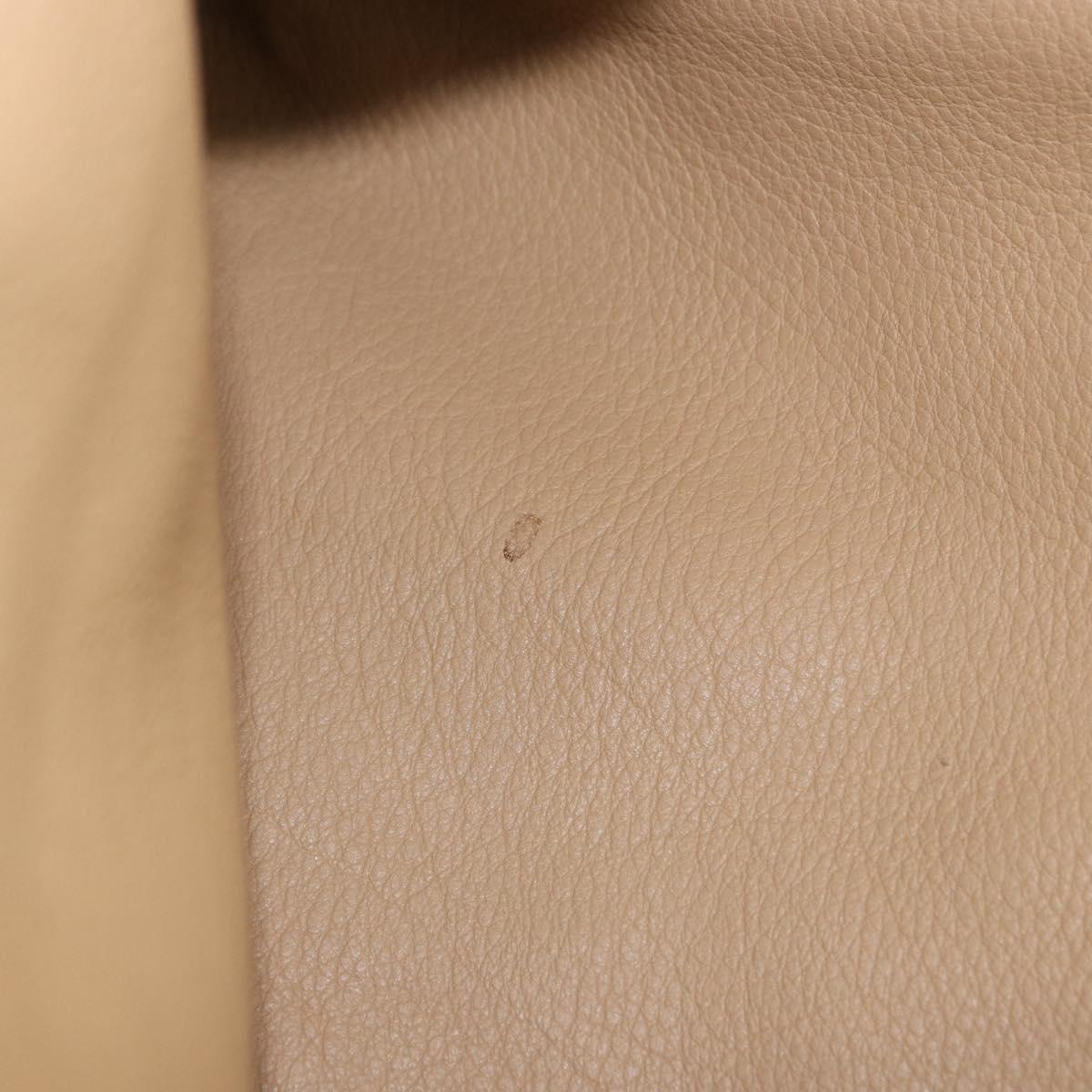 LOEWE Anagram Hand Bag Suede Beige Gold Auth ka5077