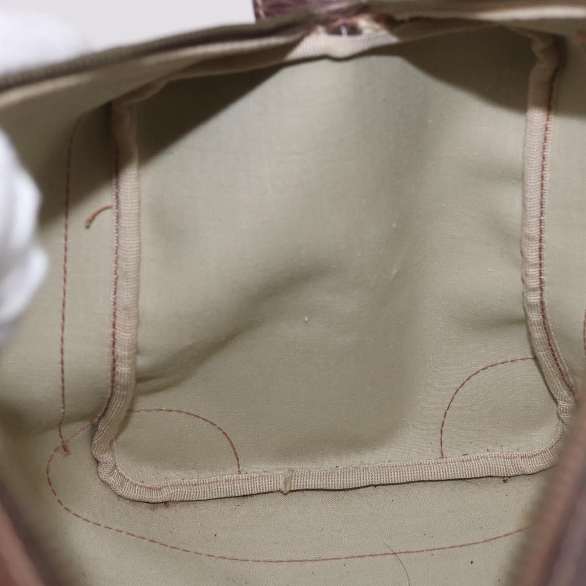 GUCCI GG Supreme Web Sherry Line Boston Bag PVC Beige Gold Auth ka5081