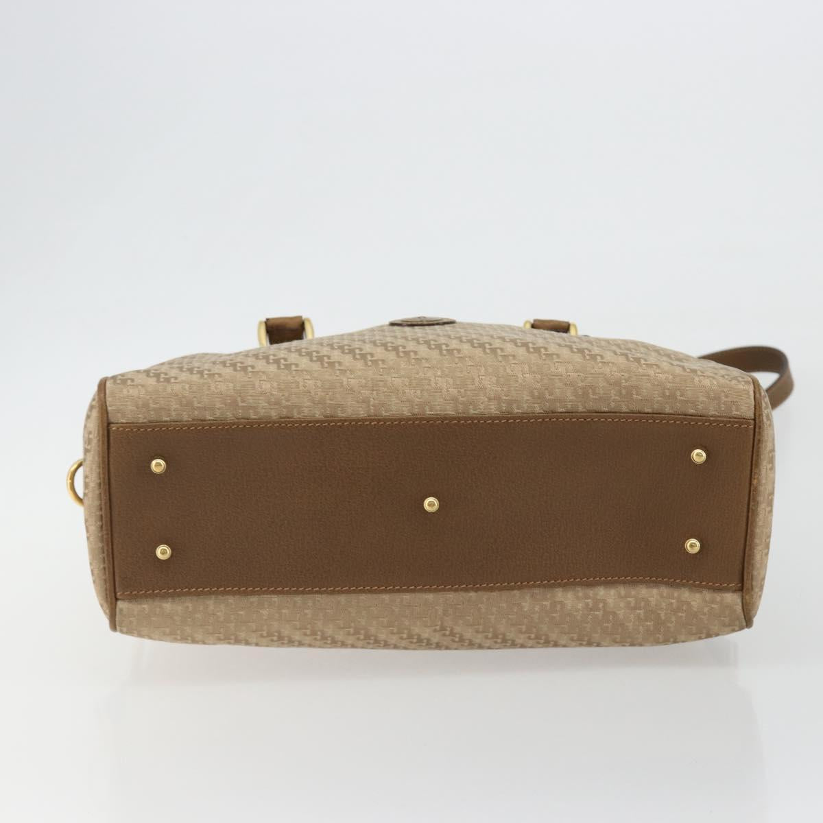 GUCCI Hand Bag Canvas 2way Beige Gold 000 58 0256 Auth ka5082