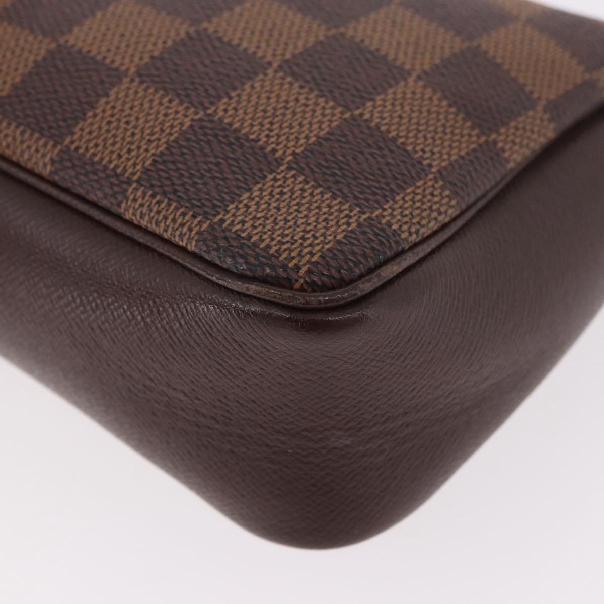 LOUIS VUITTON Damier Ebene Trousse Make Up Pouch N51982 LV Auth ka5085